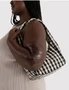 Small Nylon Meringue Bag - Black and Cream Gingham