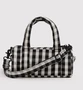 Small Nylon Duffle Bag - Black and Cream Gingham