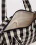 Small Nylon Duffle Bag - Black and Cream Gingham
