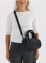 Small Nylon Duffle Bag - Black and Sky Blue Micro Dot