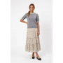 Short Sleeve Sweater With Trim - Grey