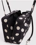 Medium Nylon Bowler Bag - Black and Cream Polka Dot
