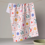 Tile Toss Tea Towel - Pink