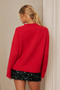 Christmas Tree Roll Neck Sweater - Red