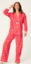 Love You A Brunch Flannel Set - Dark Coral