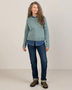 Shetland Relaxed Crew Sweater -  Sea Glass Blue Heather