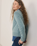 Shetland Relaxed Crew Sweater -  Sea Glass Blue Heather