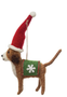 Wool Felt Dog Ornament - Santa