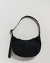 Medium Nylon Crescent Bag - Black