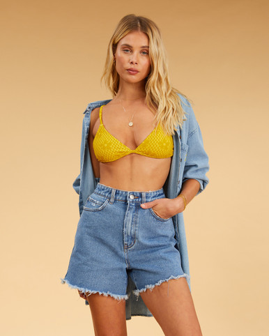 Lucky One Ripped Denim Shorts - Yellow | Fashion Nova, Jean Shorts |  Fashion Nova