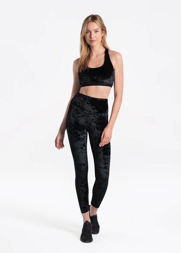 Lole Burst Velvet Ankle Leggings - Black