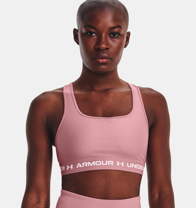 Under Armour CROSSBACK MID BRA - Medium support sports bra - cerise/black/ pink 