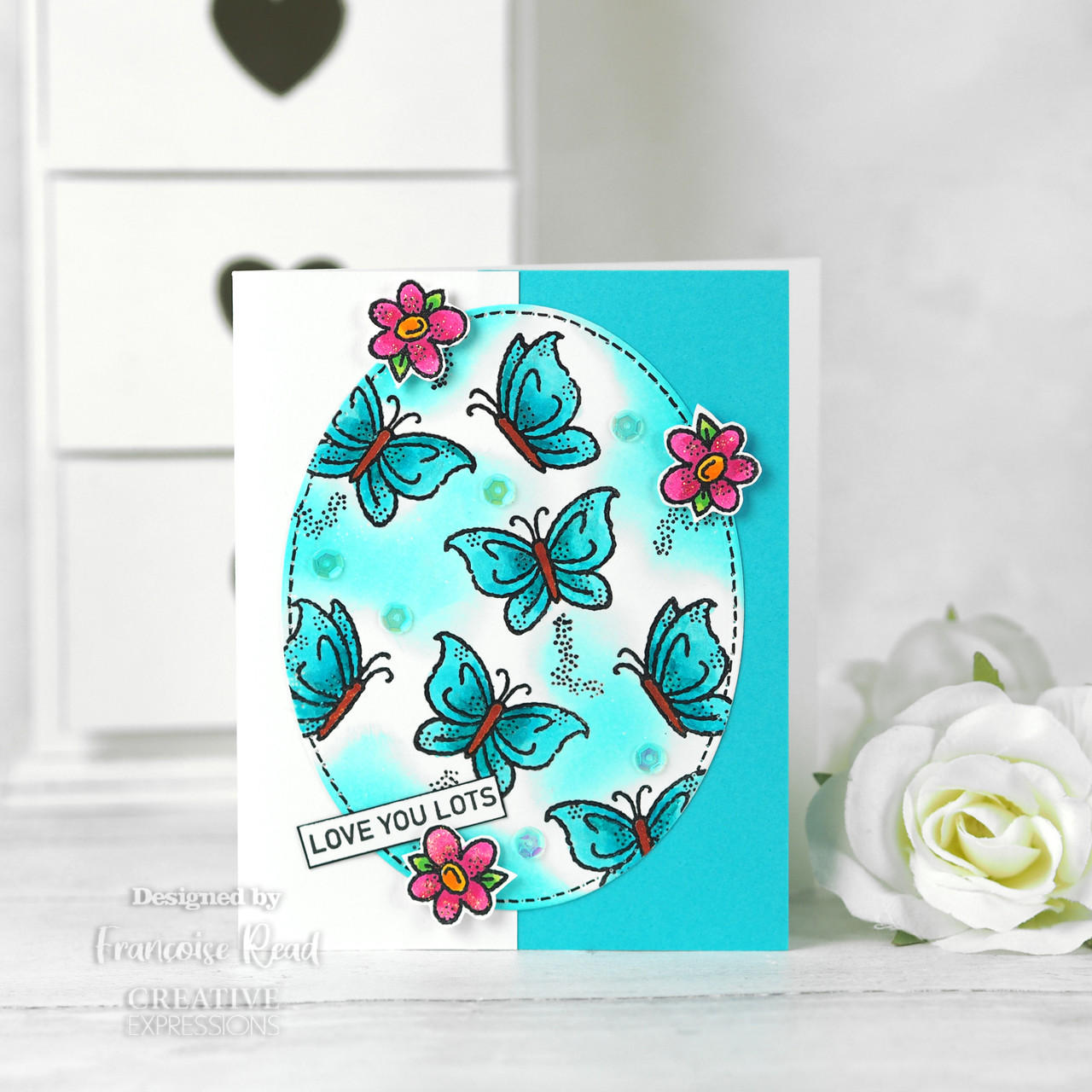 Woodware Clear Singles - Butterfly Sketch Stamps