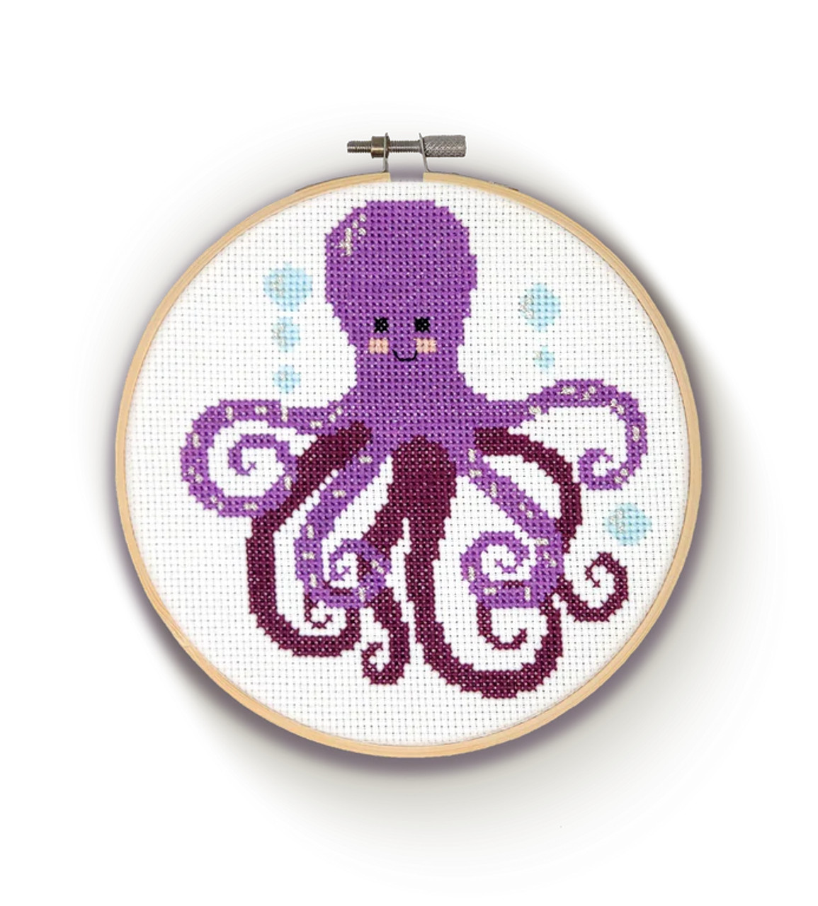 Crafty Kit Company Purple Octopus Cross Stitch Kit
