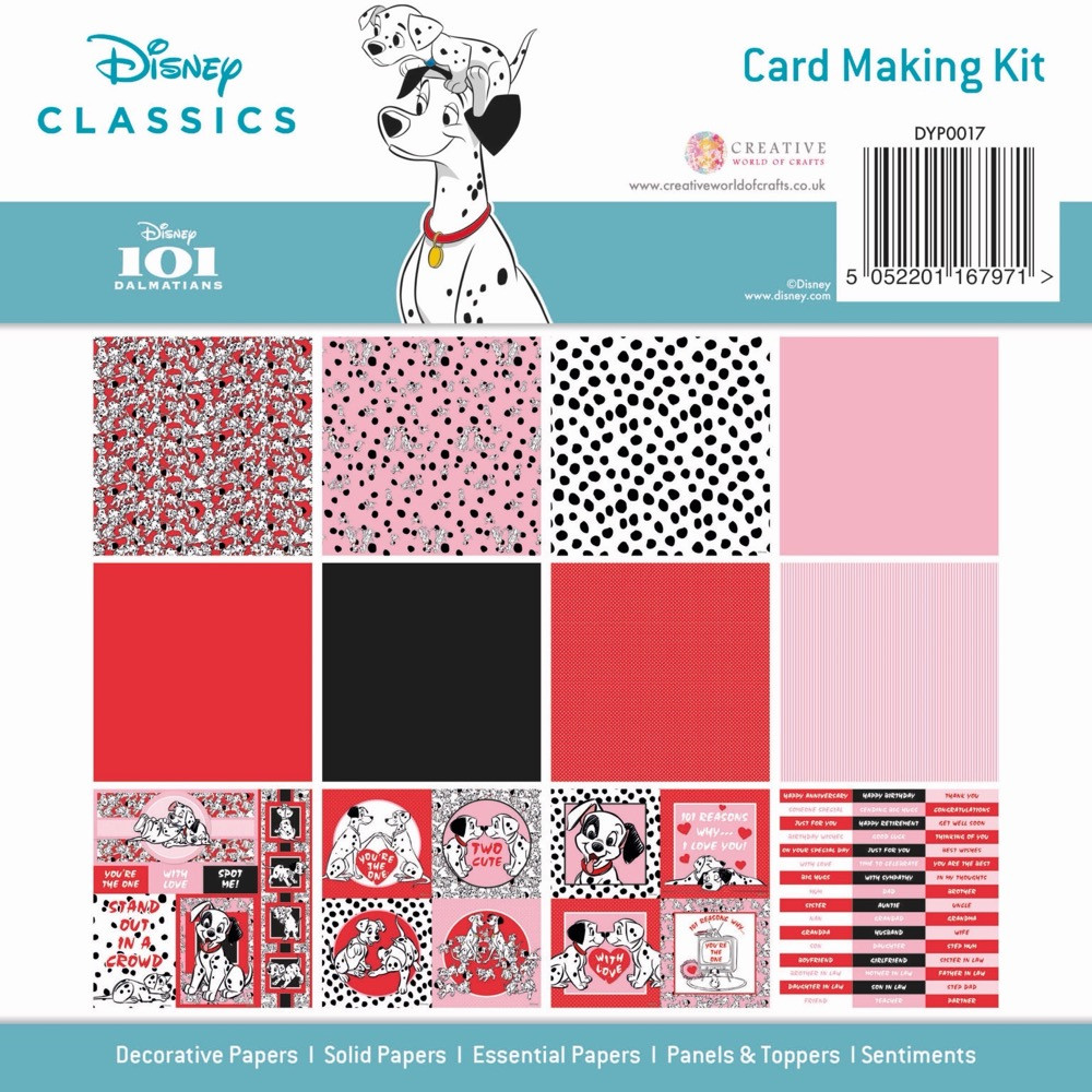Disney Classics 101 Dalmatians Card Making Kit 8 x 8