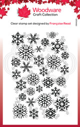 Woodware Clear Singles Snowflake Flurry 3.8 in x 2.6 in Stamp