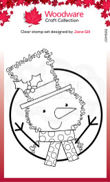 Woodware Clear Singles Festive Fuzzies – Mini Snowman 3.8 in x 2.6 in Stamp