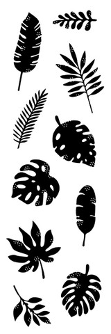 Woodware House Plant Leaves 8 in x 2.6 in Stamp