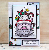 Clear Singles Santa Cup 4 in x 6 in Stamp by Francoise Read