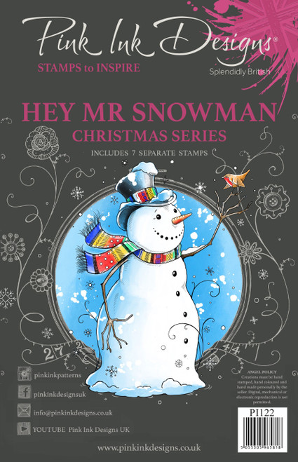 Pink Ink Designs Hey Mr Snowman A5 Clear Stamp