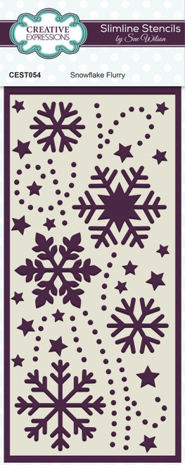 Creative Expressions Sue Wilson Snowflake Flurry Slimline Stencil