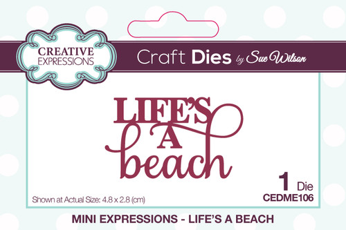 Life’s A Beach Craft Die Mini Sentiments by Sue Wilson