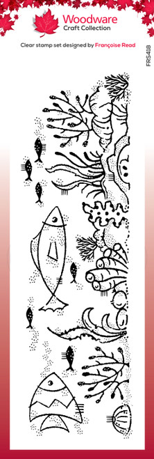 Clear Singles Coral Reef 8 in x 2.6 in Stamp by Francoise Read