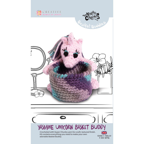 Knitty Critters Basket Buddies - Yasmine Unicorn