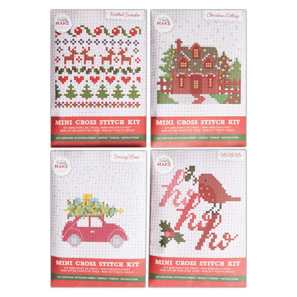 Simply Make Cross Stitch Kit Home For Christmas 4 Pack Simply Make Cross Stitch Kit Home For Christmas 4 Pack