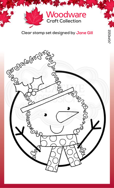 Woodware Clear Singles Festive Fuzzies – Mini Snowman 3.8 in x 2.6 in Stamp