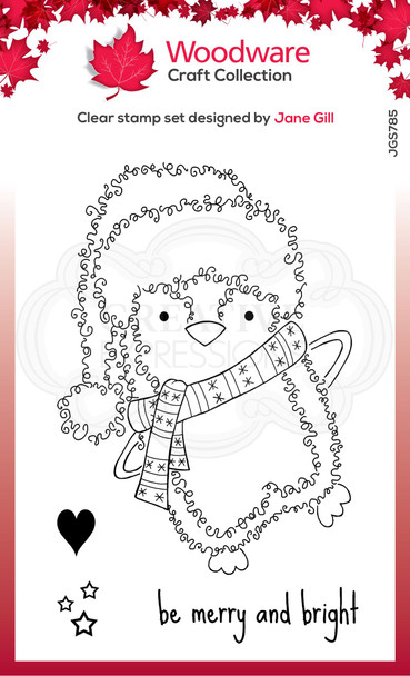 Woodware Clear Singles Festive Fuzzies – Penguin 4 in x 6 in Stamp