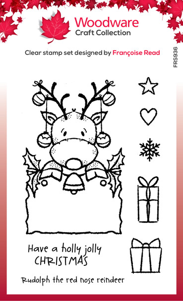 Clear Singles Festive Rudolph 4 in x 6 in Stamp by Francoise Read