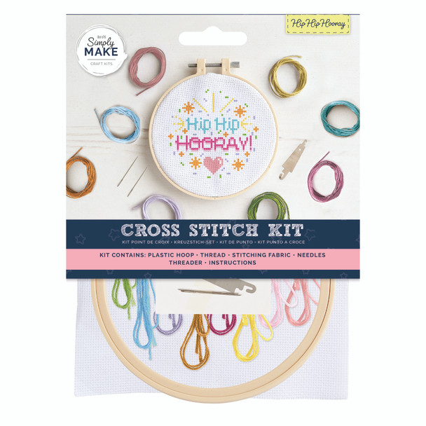 Simply Make Cross Stitch Kit - Hip Hip Hooray Simply Make Cross Stitch Kit - Hip Hip Hooray