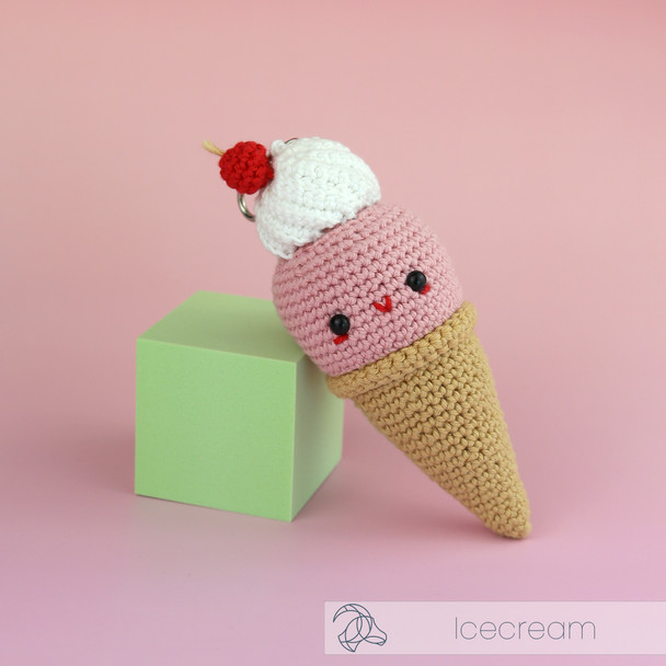 Ice Cream Bag Charm Crochet Kit