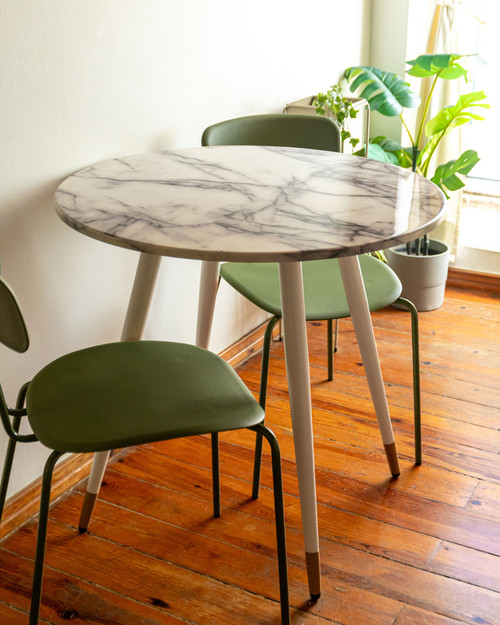 MDF Dining Table With White Marble Carrara Shade