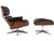 Lounge Chair and Ottoman Stainless Steel Base - Italian Leather