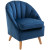 Decadent Lounge Chair in Velvet / Wooden Legs Navy