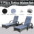 Set of 2 Grey Sun Loungers with Side Table