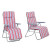 Sun Lounger  Adjustable  Recliner Garden Chairs Red&White/ Set of 2 Pcs