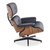 Ray-Eames Lounge Chair & Ottoman, Vigan Edition- Black Faux Leather
