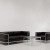 Designer Cubed Leather Faced 3 Seat Sofa