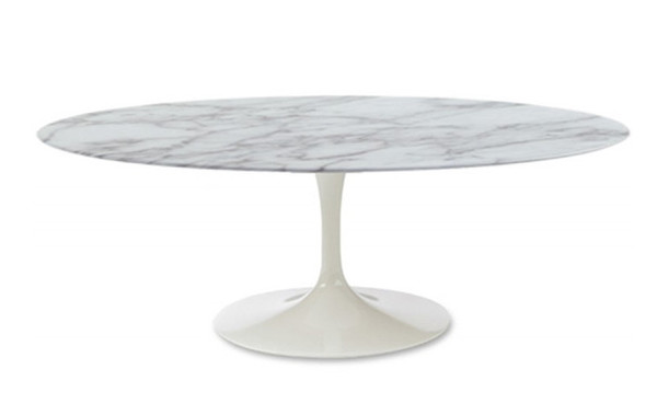 Tulip Marble Dining Table Italian Carrara Oval 199cm