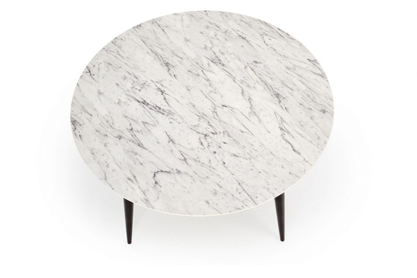 Cleo Round Dining Table Marble Finish 120cm 