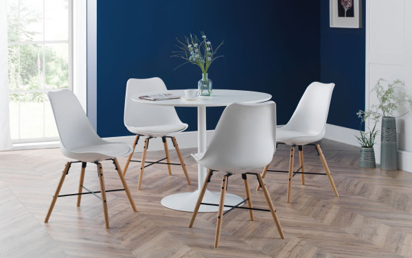 BLANCO ROUND DINING TABLE 100CM DIAMETER