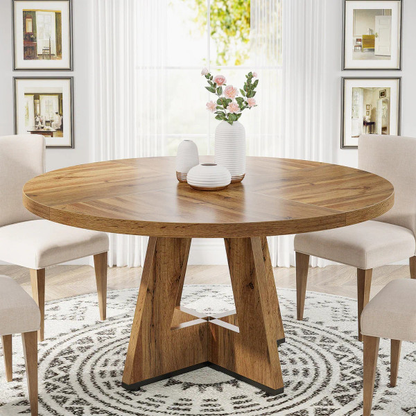 Nordic Farmhouse Dining Table 120cm Round