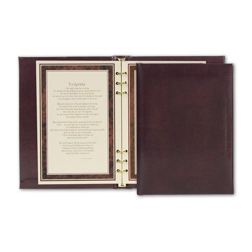 Burgundy Leather Memorial Guest Register Book with Funeral Stationery Interior RB200 6CM