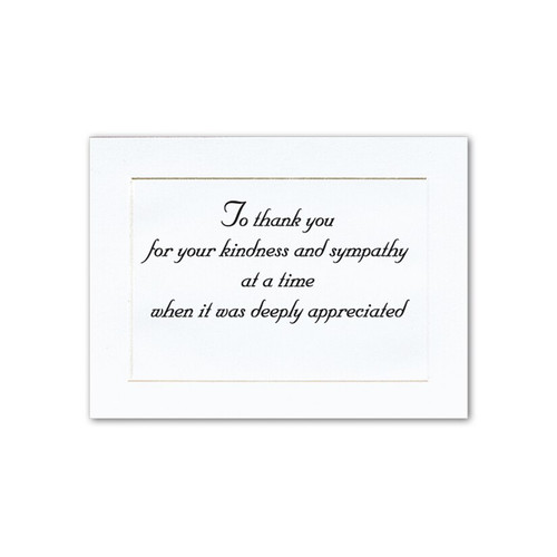 Embossed Panel with Large Print To Thank You Thermographed Funeral Stationery Memorial Acknowledgement Thank You Cards AC-194