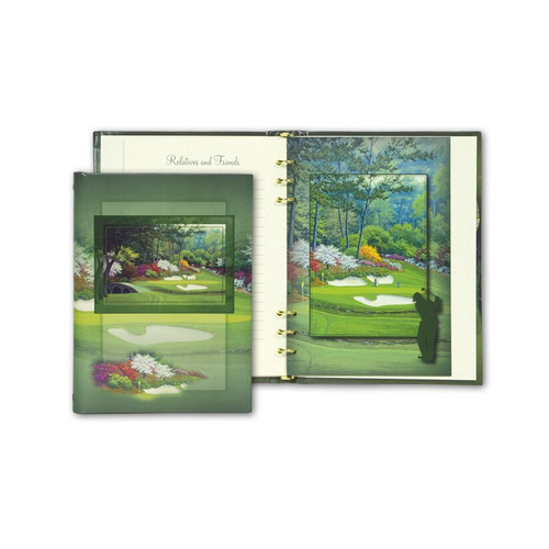 12th Hole At Augusta Memorial Guest Register Book with Funeral Stationery Interior RB473 6IFS