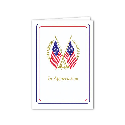 Military Veteran Patriotic Funeral Stationery Memorial Acknowledgement Thank You Cards AC-86