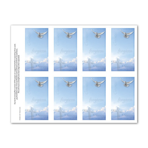 Heavenly Dove Funeral Stationery Memorial Prayer Cards PC-905